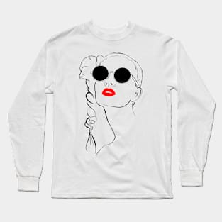 Dark silhouette of a women. Long Sleeve T-Shirt